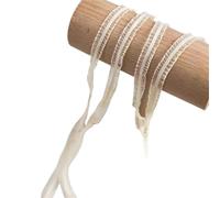 AEJHSIN Elastici 15 Meters Cute Bilateral Ruffle Stretchy Lace Trim Fabric DIY for Home Decor Patchwork 1cm Width Colored Elastic Ribbon(Beige Yellow)