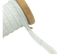 AEJHSIN Elastici 15 Meters Cute Bilateral Ruffle Stretchy Lace Trim Fabric DIY for Home Decor Patchwork 1cm Width Colored Elastic Ribbon(Green)
