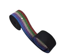 AEJHSIN Elastici Nylon Spandex Elastic Webbing Band,Leopard Print & Colored Stripes,Sewing Material,DIY Handmade Strap,Headband Accessory(TLD04A-1piece,2yards)