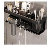 AEJHSIN Hair Dryer Holder Porta-asciugacapelli Spazzola for Capelli a Parete Portaoggetti for Cosmetici Culla for asciugatrice Multifunzione Mensola for Bagno Accessori for Il(Black)