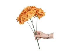 AEJHSIN Ortensie Artificiali 5 teste retrò ortensia seta rossa fiori artificiali fai da te autunno for la festa di nozze decorazione della casa finta peonia bouquet sposa(Deep coffee)