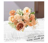 AEJHSIN Ortensie Artificiali 7 teste di fiori artificiali in seta peonia rosa ortensia bouquet decorazioni for la casa festa matrimonio sposa piante finte(Yellow)