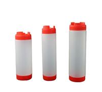 AEJHSIN Squeeze Bottle Bottiglia di condimento in plastica da 2 Pezzi spremere a Due Teste Dispenser Pomodoro Ketchup Condimento for Insalata Salsa spremiagrumi su entrambe Le estremità(Red-24oz)