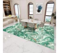 AEKDCL Tappeto antiscivolo verde smeraldo, larghezza 180 × lunghezza 280 cm, morbido a pelo basso, lavabile, moderno astratto, grande tappeto antimacchia, per soggiorno, camera da letto, sala da