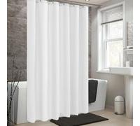 AEKDCL Tenda da doccia antimuffa, bianca, per vasca da bagno, doccia, in tessuto, impermeabile, lavabile, tessuto di alta qualità, con gancio per tenda da doccia, 115 x 240 cm