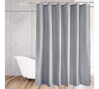 AEKDCL Tenda da doccia lavabile 160x190cm/63x75in(LxA) Grigio chiaro Resistente alla muffa Lavabile per bagno camera umida Extra lunga in tessuto di poliestere Tenda da doccia Heavy Duty con pesi