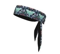 AEKGOHP Bellissimo foulard sportivo con stampa di falene, assorbe il sudore e traspirante, fascia per capelli con movimento, fazzoletto su entrambi i lati