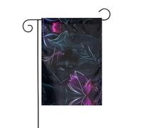 AEKGOHP Black Mystery Prints - Asta per bandiera da giardino, decorazione per cortile esterno, double-face, 30,5 x 45,7 cm