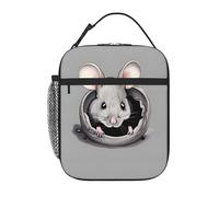AEKGOHP Borsa termica portatile per il pranzo, con stampa di topi grigi, riutilizzabile, durevole, per uomini e donne