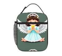 AEKGOHP Borsa termica portatile per il pranzo, con stampa di un piccolo angelo, riutilizzabile, durevole, per uomini e donne