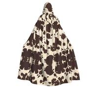 AEKGOHP Brown Mucca Macchie Stampato Halloween Adulto Con Cappuccio Mantello Da Uomo E Donna Abbigliamento Mantello Gioco di Ruolo