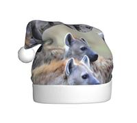 AEKGOHP Cappello di Natale in peluche per adulti, motivo con cane a pois, morbido al tatto, per feste e balli, adatto per uomini e donne