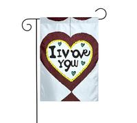 AEKGOHP Confessioni d'amore Stampe Asta da giardino per esterni decorazione cortile su entrambi i lati 30,5 x 45,7 cm