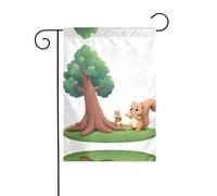 AEKGOHP Curioso piccolo scoiattolo Stampe Giardino pennone esterno cortile decorazione su entrambi i lati 30,5 x 45,7 cm