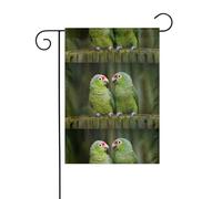 AEKGOHP Due pappagalli su palma verde stampe giardino pennone esterno cortile decorazione su entrambi i lati 30,5 x 45,7 cm