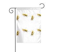 AEKGOHP Due piccole api che ronzano Stampe Giardino pennone esterno decorazione cortile su entrambi i lati 30,5 x 45,7 cm