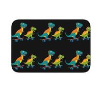 AEKGOHP Due piccoli dinosauri con stampe scorrevoli antiscivolo e ispessito tappetino adatto per bagni, camere da letto, tappetini lavabili 40,6 x 61 cm