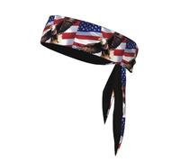 AEKGOHP Foulard sportivo con aquila patriottica USA con bandiera americana, assorbe il sudore e traspirante, fascia per capelli con movimento, fazzoletto double face