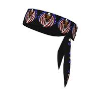 AEKGOHP Foulard sportivo con stampa con aquila patriottica con bandiera USA, assorbe il sudore e traspirante, fascia per capelli con movimento, fazzoletto double face