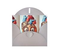 AEKGOHP Grafico a forma di cuore con anatomia umana grigia per inviti festivi per feste di compleanno