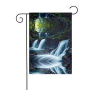 AEKGOHP Great Waterfall Prints Asta per bandiera da giardino decorazione per cortile esterno su entrambi i lati 30,5 x 45,7 cm