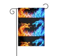 AEKGOHP Ice and Fire Dragons Prints Asta da giardino decorazione per cortile esterno su entrambi i lati 30,5 x 45,7 cm