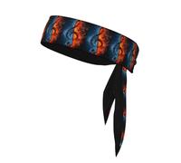 AEKGOHP Ice and Fire Music Key Printed Foulard sportivo, assorbe il sudore e traspirante, fascia per capelli, fazzoletto su entrambi i lati