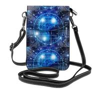 AEKGOHP Il cervello di intelligenza artificiale ha stampato la piccola borsa di cuoio del telefono di vibrazione di vibrazione delle donne di cuoio, impermeabile e