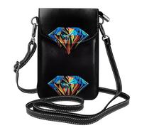 AEKGOHP Il diamante della galassia ha stampato la piccola borsa di cuoio del telefono di vibrazione di vibrazione delle donne, impermeabile e