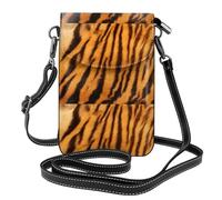 AEKGOHP Il modello a strisce della tigre ha stampato la piccola borsa di cuoio del telefono di vibrazione di vibrazione delle donne di cu