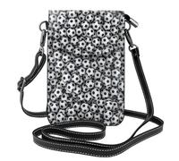 AEKGOHP Il modello di calcio ha stampato la piccola borsa del telefono di vibrazione di vibrazione della borsa di cuoio delle piccole donne, impermeabile