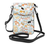 AEKGOHP Il modello di Corgi ha stampato la piccola borsa di cuoio del telefono di vibrazione di vibrazione delle donne di cuoio, impermeabile