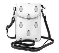 AEKGOHP Il pinguino grigio ha stampato la piccola borsa di cuoio del telefono di vibrazione di Crossbody delle donne, impermeabile e durevole