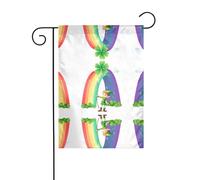 AEKGOHP Illumina l'arcobaleno Stampe Asta da giardino Decorazione per cortile esterno su entrambi i lati 30,5 x 45,7 cm