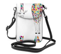 AEKGOHP La giraffa colorata ha stampato la piccola borsa di cuoio del telefono di vibrazione di vibrazione delle piccole donne, impermeabile e durevole