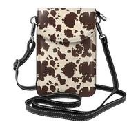 AEKGOHP La mucca di Brown ha stampato la piccola borsa del telefono di vibrazione di vibrazione della borsa di cuoio delle piccole donne, impermeabile e durevole