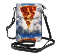 AEKGOHP La pizza nel cielo ha stampato la piccola borsa del telefono di vibrazione della tracolla delle donne di pelle, impermeabile e durevole