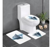 AEKGOHP La punta dell'iceberg Stampe Anti Slip Floor Mat Set Tre Pezzi Tappeto Bagno Antiscivolo Durevole