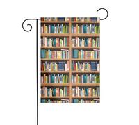 AEKGOHP Libreria Stampe Libreria Giardino Bandiera Esterna Cortile Decorazione Doppio Lato 30,5 x 45,7 cm