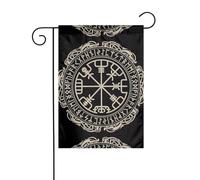AEKGOHP Magical Design Norrene Rune Bussola Stampe Giardino Bandiera Esterna Decorazione Cortile su entrambi i lati 30,5 x 45,7 cm