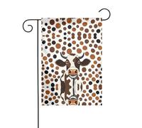 AEKGOHP marrone Mucca Macchie Stampe Giardino pennone esterno cortile decorazione fronte retro 30,5 x 45,7 cm