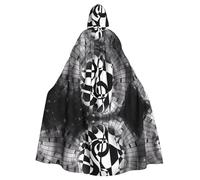 AEKGOHP Musica Tema Musicale Clefs Stampato Halloween Adulto Cappuccio Mantello Uomo E Donna Abbigliamento Mantello Gioco di Ruolo