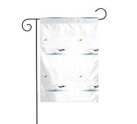 AEKGOHP Oca bianca che scivola sul ghiaccio Stampe Asta per bandiera da giardino decorazione per cortile esterno su entrambi i lati 30,5 x 45,7 cm