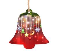 AEKGOHP Ornamenti di legno di Natale a forma di campana 4 PCS Merry Christmas Pattern per appendere