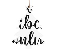 AEKGOHP Ornamenti di Natale in legno a forma di albero di Natale 4 PCS Good Vibes Only modello da appendere