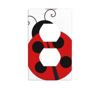 AEKGOHP Pannello decorativo da parete a doppia presa con stampa di coccinelle in stile cartone animato è durevole e adatto per prese di luce accessori per interruttori 11,4 x 7 cm