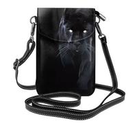 AEKGOHP Pantera con gli occhi azzurri ha stampato la piccola borsa del telefono di vibrazione di vibrazione della borsa di cuoio delle donne, impermeabile e durevole