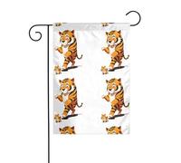AEKGOHP Preoccupato Tiger Mom Stampa Giardino Bandiera Esterna Cortile Decorazione Doppio Lato 30,5 x 45,7 cm