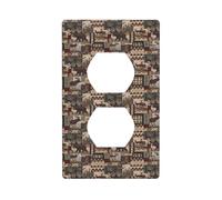 AEKGOHP Rustic Lodge Bear Prints - Pannello da parete a doppia presa decorativo è durevole e adatto per accessori per interruttori della luce, 11,4 x 7 cm