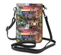 AEKGOHP San Francisco ha stampato la piccola borsa del telefono di vibrazione della borsa della tracolla delle donne di pelle, impermeabile e durevole